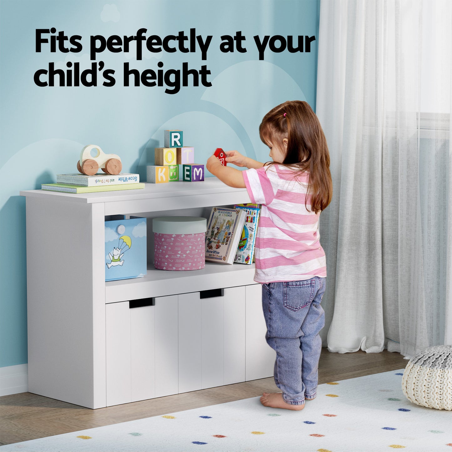 Keezi Kids Bookshelf with 3 Drawers - Ideal for Storing Books and Toys at Home