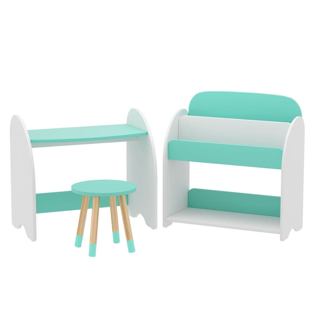 Keezi Kids Bookshelf 2 In 1 Table Chair Set