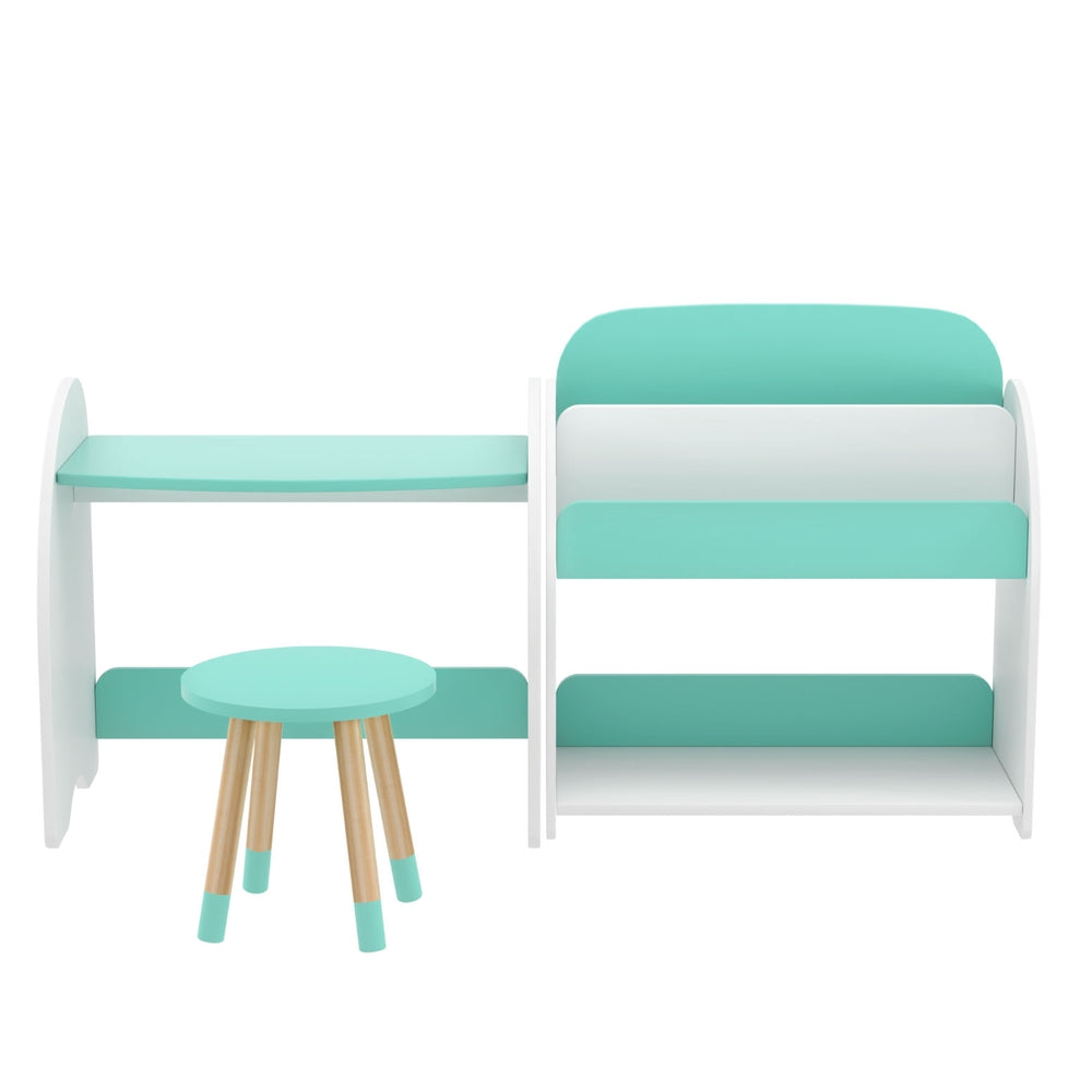 Keezi Kids Bookshelf 2 In 1 Table Chair Set