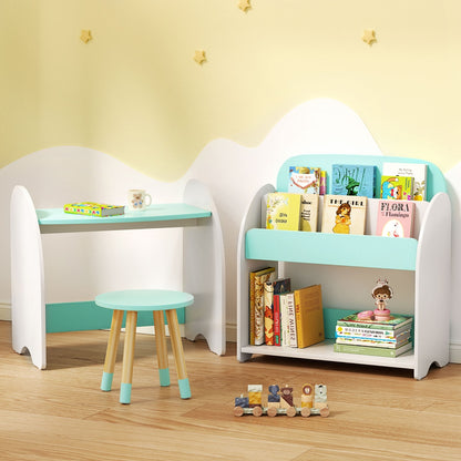 Keezi Kids Bookshelf 2 In 1 Table Chair Set