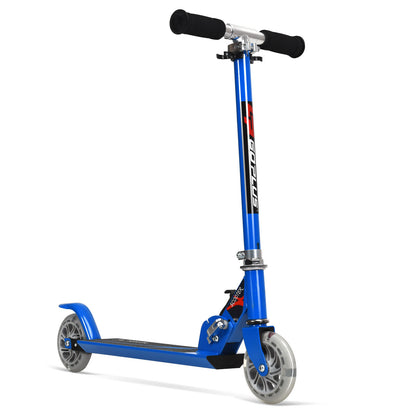 Blue Kids Scooter | LED Wheels Foldable Adjustable Heights Ages 4-13