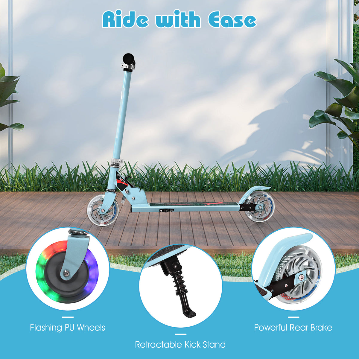 Light Blue Kids Scooter | LED Wheels & Adjustable Height
