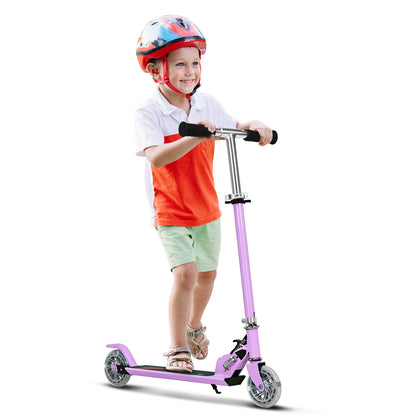 Purple Kids Scooter | LED Wheels Foldable Adjustable Height