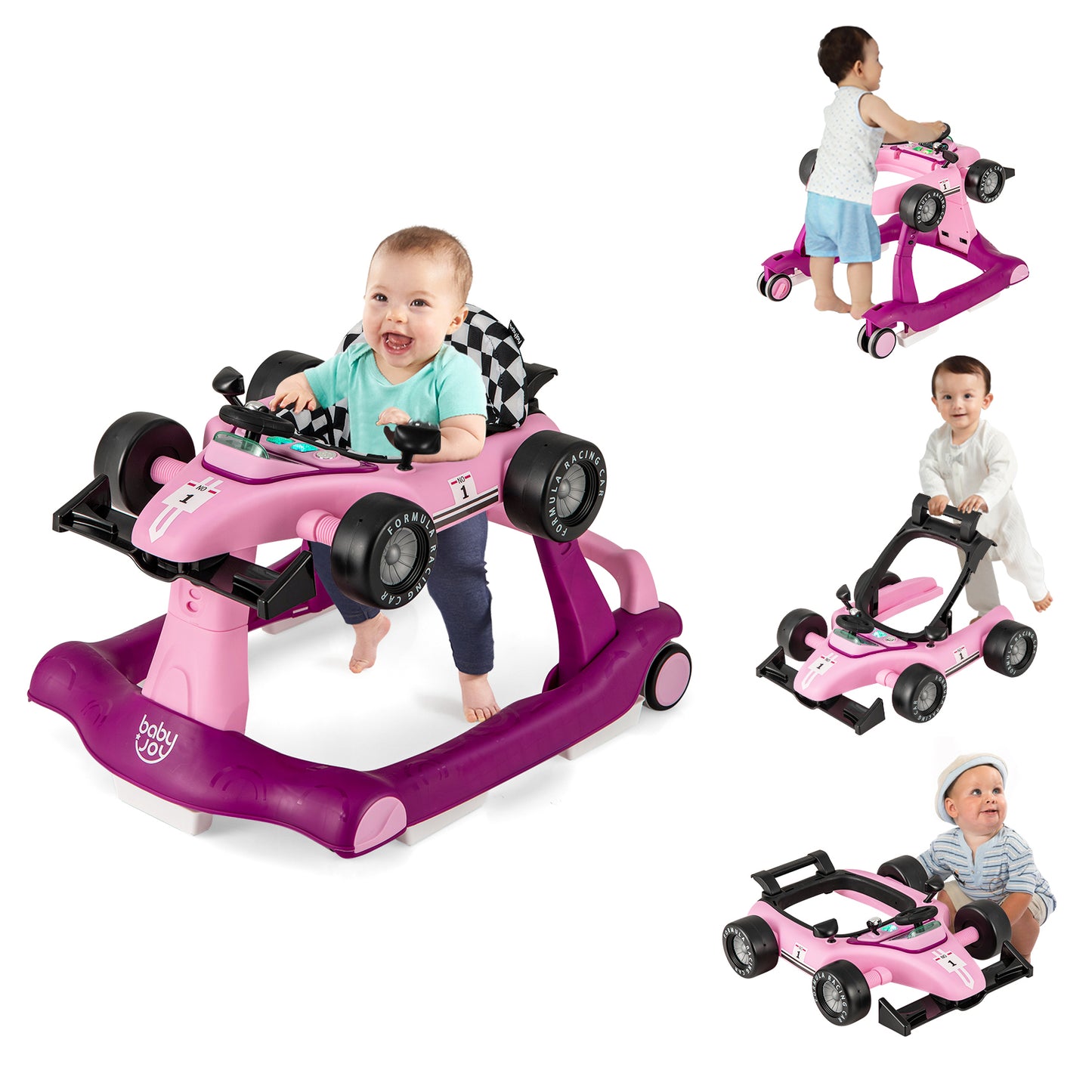 4 In 1 Foldable Baby Activity Walker | Adjustable Purple