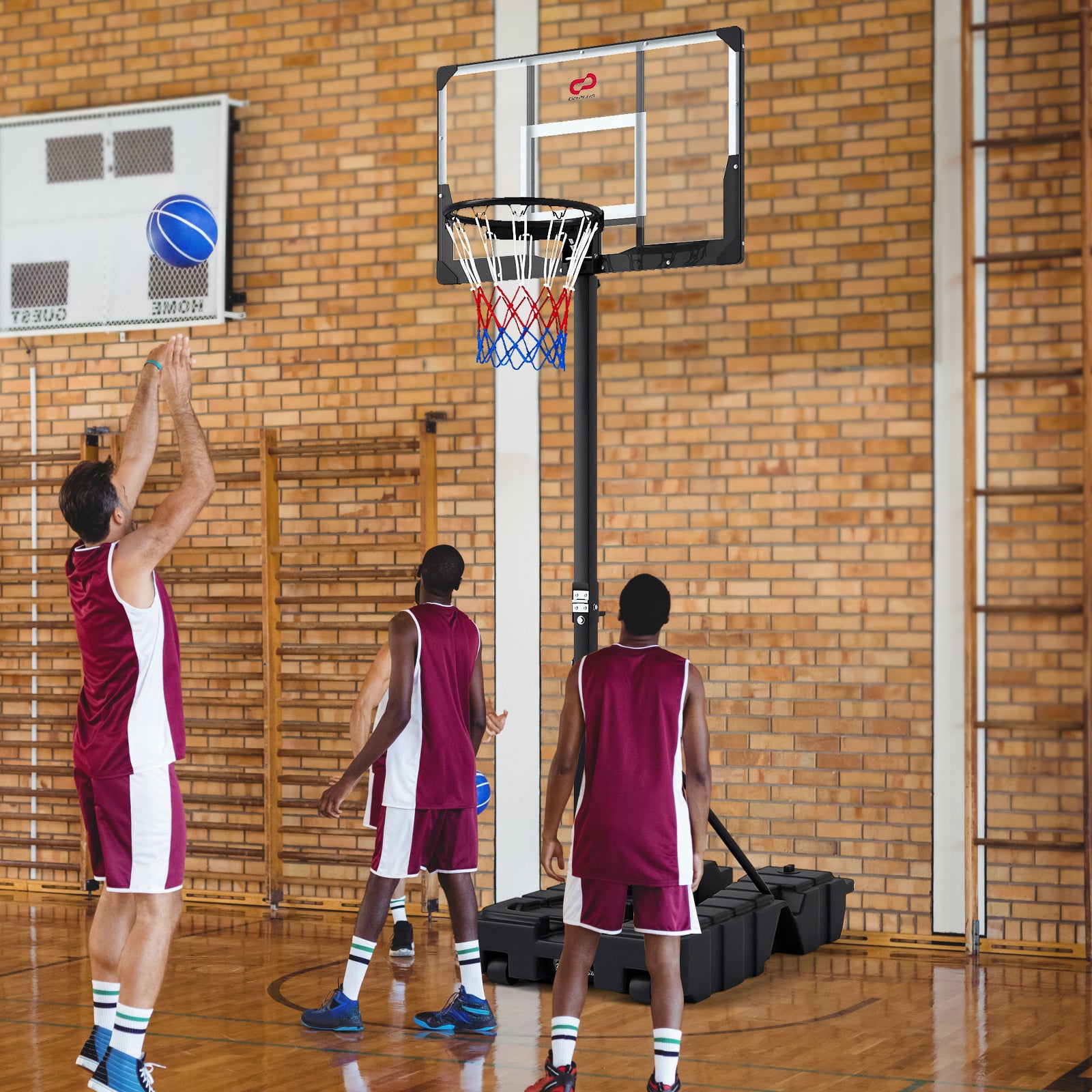 Foldable Basketball Hoop with Fillable Base and Shatterproof Backboard