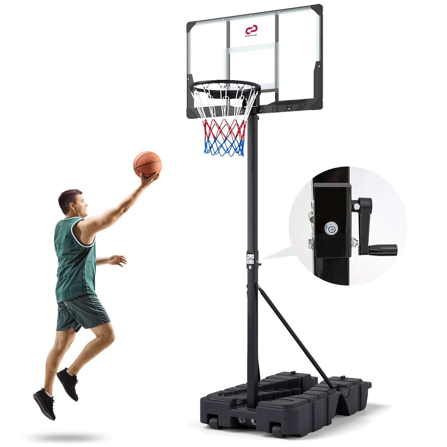 Black Basketball Hoop | Height Adjustable 230-305cm