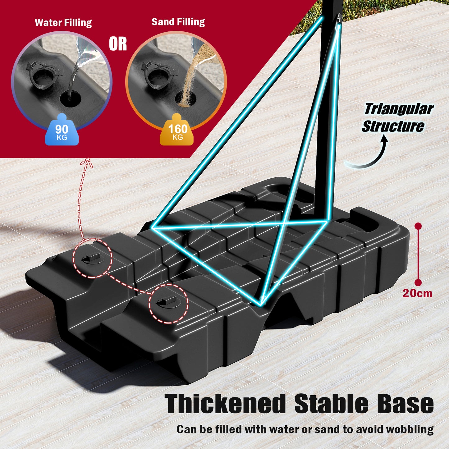 Black Basketball Hoop | Height Adjustable 230-305cm