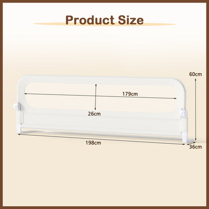 Adjustable Foldable Toddler Bed Rail | White Oxford Fabric | U Base