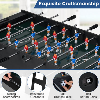 Black Foldable Foosball Table | 22 Players 2 Balls Family Fun