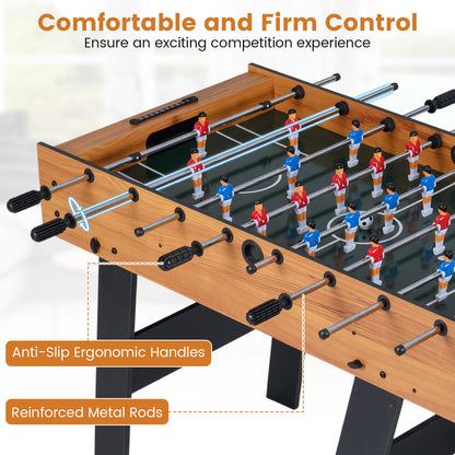 Foldable Foosball Table | 2 Balls 22 Players Natural Wood Color
