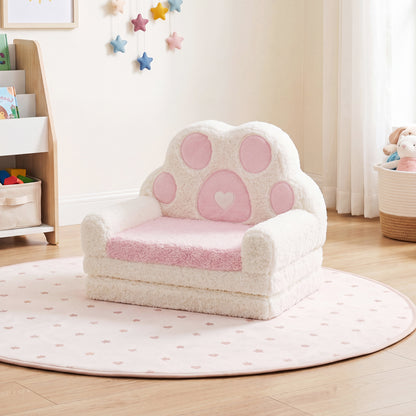 Pink Foldable Toddler Sofa Chair | 2-in-1 Couch & Lounger