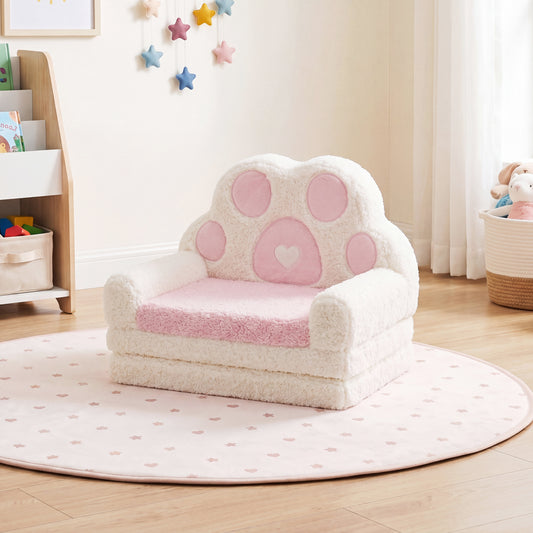 Pink Foldable Toddler Sofa Chair | 2-in-1 Couch & Lounger