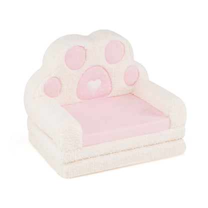 Pink Foldable Toddler Sofa Chair | 2-in-1 Couch & Lounger