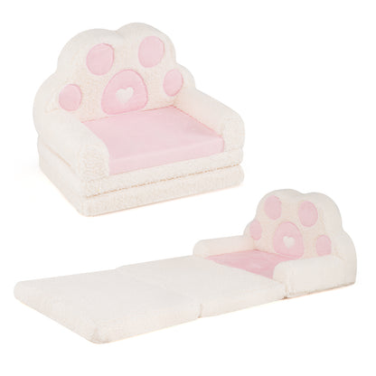 Pink Foldable Toddler Sofa Chair | 2-in-1 Couch & Lounger