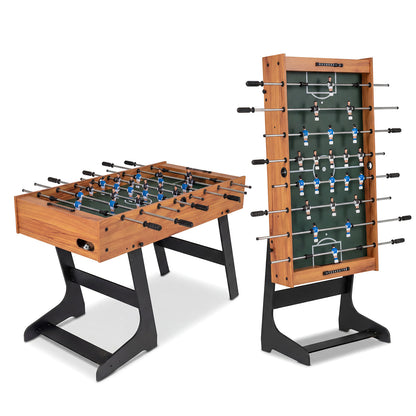 48" Folding Foosball Table | Natural Wood with Anti-Slip Handles