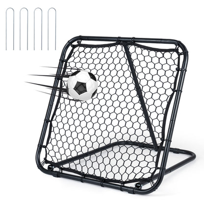 Black Football Rebounder | 7 Angles Fold-Flat Rebound Net