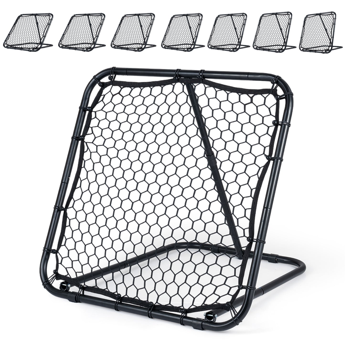 Black Football Rebounder | 7 Angles Fold-Flat Rebound Net