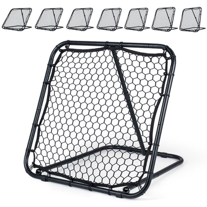 Black Football Rebounder | 7 Angles Fold-Flat Rebound Net