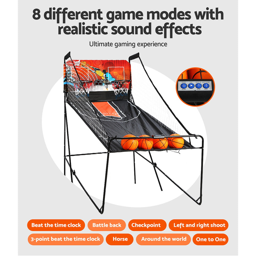 Kids Electronic Basketball Arcade Game with 8 Modes for home play & fun challenges.