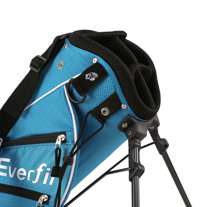 Everfit junior golf club set in stand bag for right-handed kids, perfect for home practice.