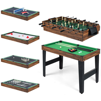 10 in 1 Combo Game Table | Foosball Air Hockey Brown