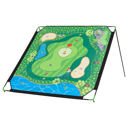 Multicolour Golf Chipping Game Set | Mat 2 Clubs 24 Sticky Balls