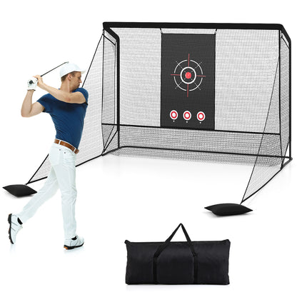 Black Golf Practice Net with Target Cloth | Dual Side Barriers