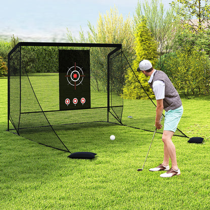 Black Golf Practice Net with Target Cloth | Dual Side Barriers