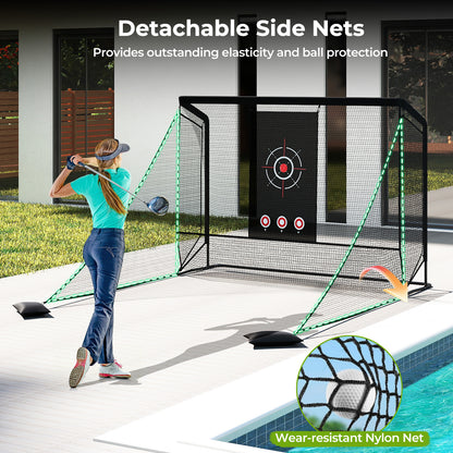 Black Golf Practice Net with Target Cloth | Dual Side Barriers
