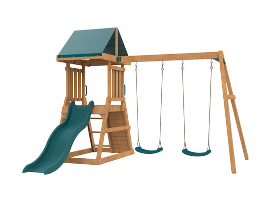 Lifespan Kids Greenvale Play Centre with 1.8m green slide and swings