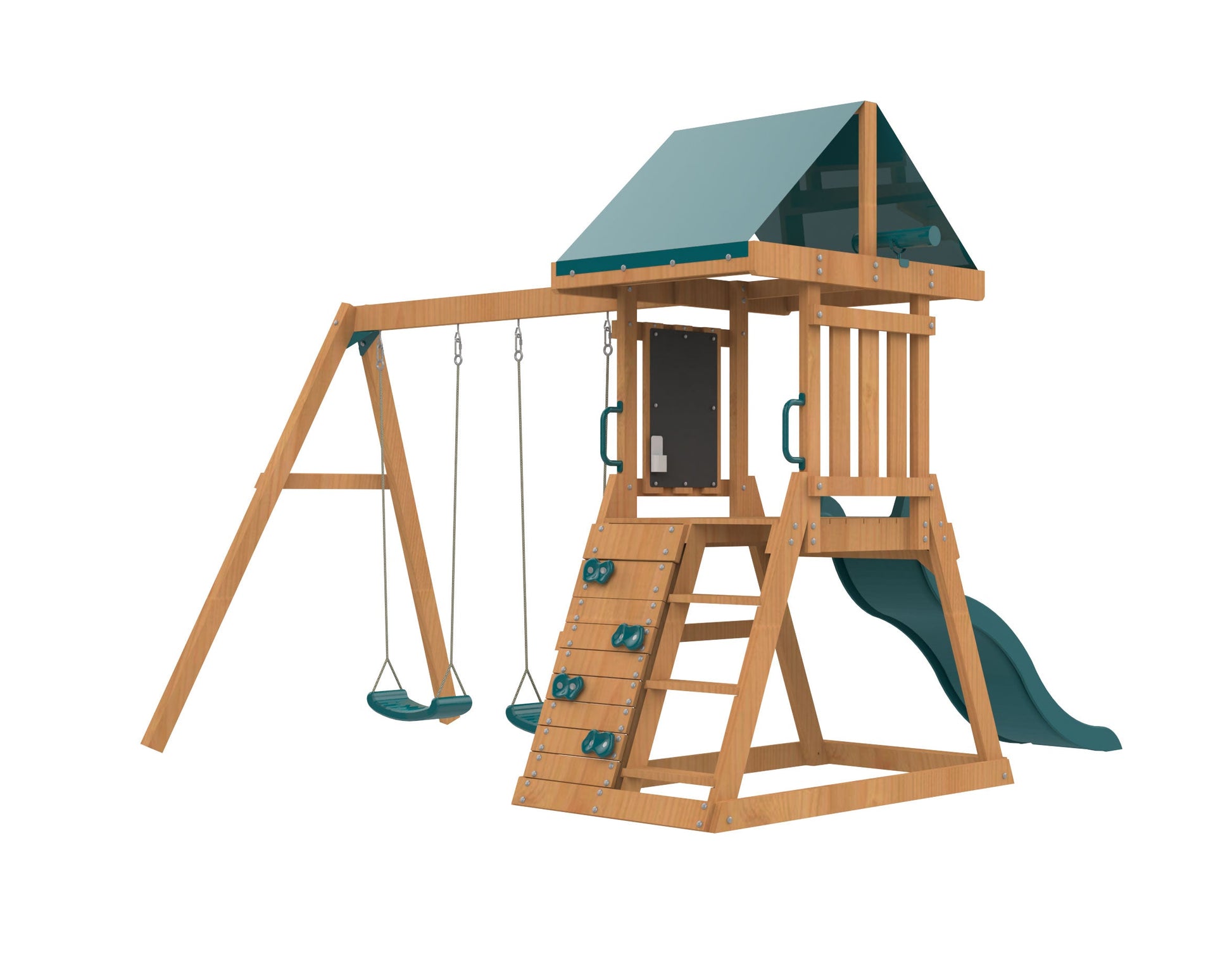 Two-position swing beam with adjustable belt swings on the Greenvale Play Centre