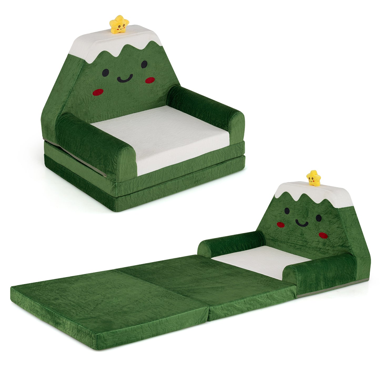 Green Kids 2-in-1 Convertible Sofa Bed | Toddler Couch