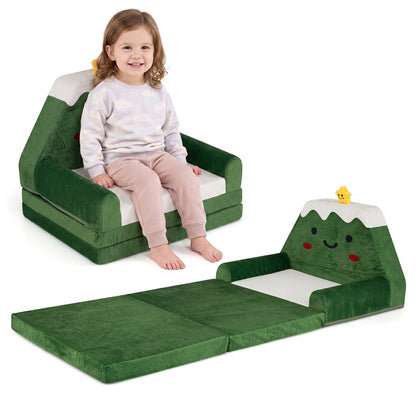 Green Kids 2-in-1 Convertible Sofa Bed | Toddler Couch