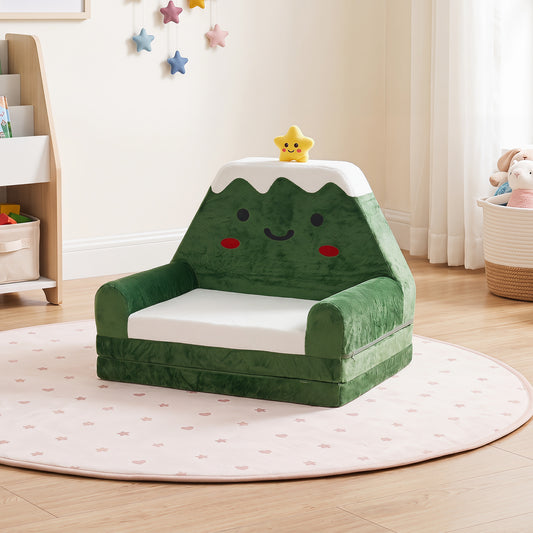 Green Kids 2-in-1 Convertible Sofa Bed | Toddler Couch