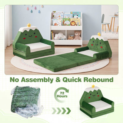 Green Kids 2-in-1 Convertible Sofa Bed | Toddler Couch