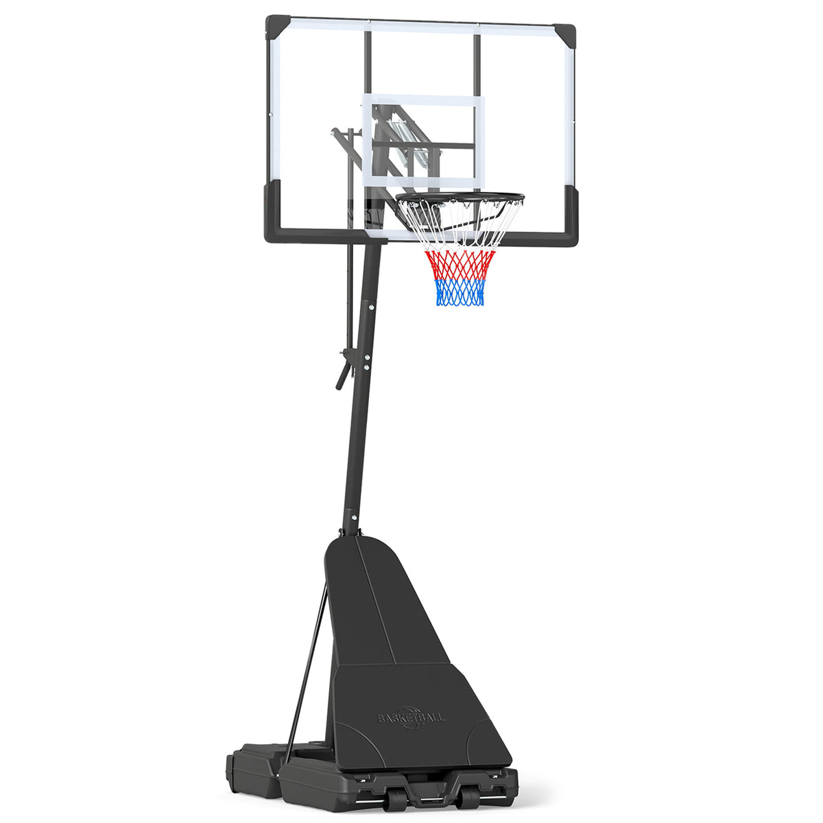 Black Height Adjustable Basketball Hoop | Shatterproof Backboard