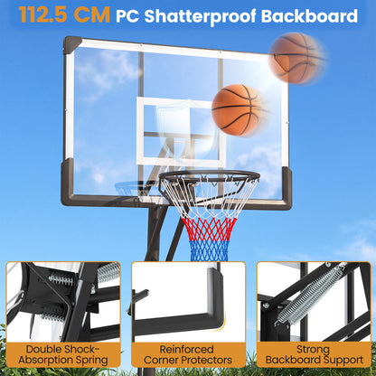 Black Height Adjustable Basketball Hoop | Shatterproof Backboard