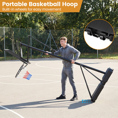 Black Height Adjustable Basketball Hoop | Shatterproof Backboard