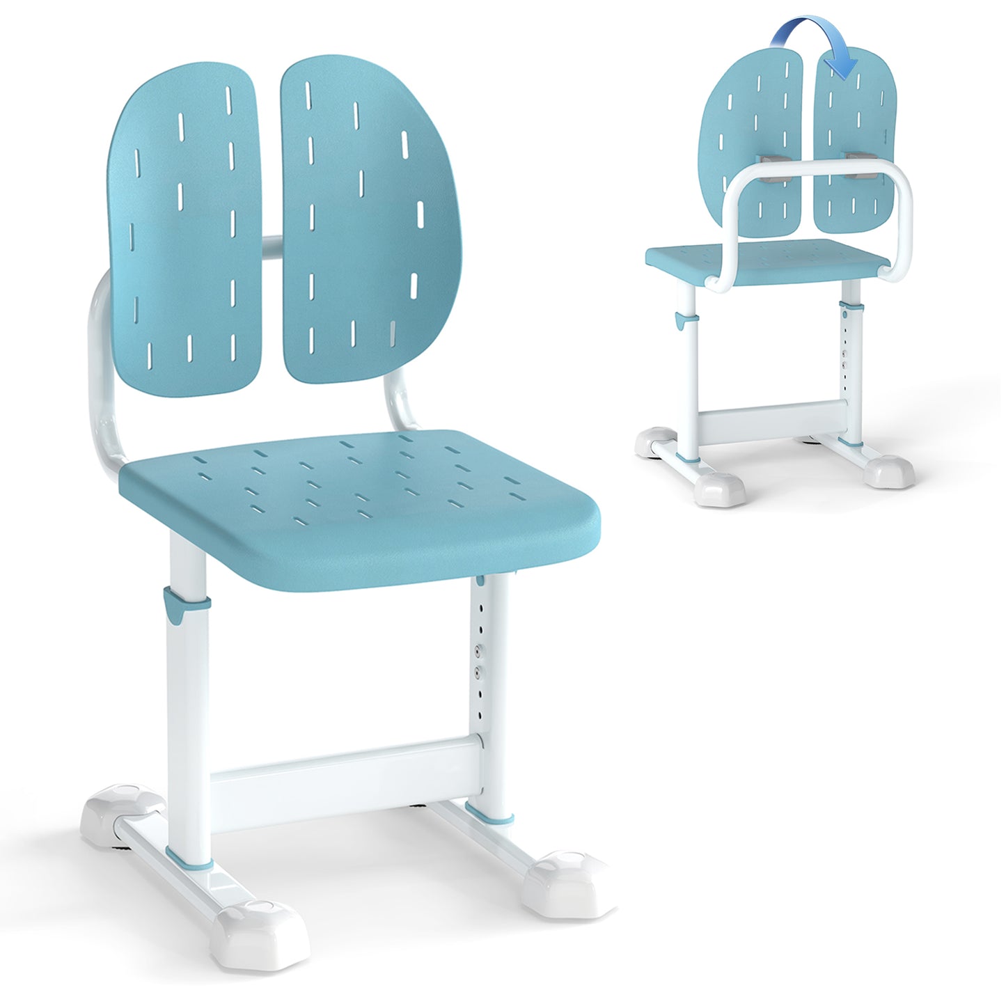Blue Height Adjustable Kids Desk Chair | Double Back Support