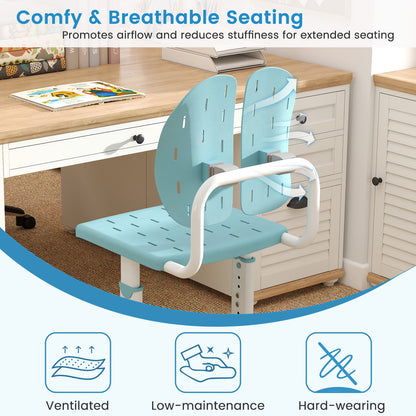 Blue Height Adjustable Kids Desk Chair | Double Back Support