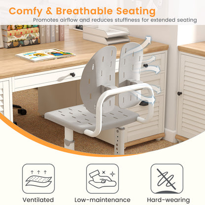 Height Adjustable Kids Chair with Double Back Support | Grey