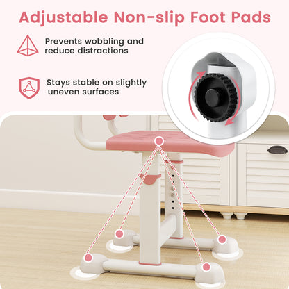 Height Adjustable Kids Desk Chair | Double Back Support Pink