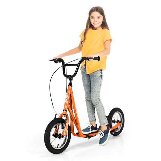 Orange Youth Scooter | Adjustable Height Dual V-Type Handbrakes