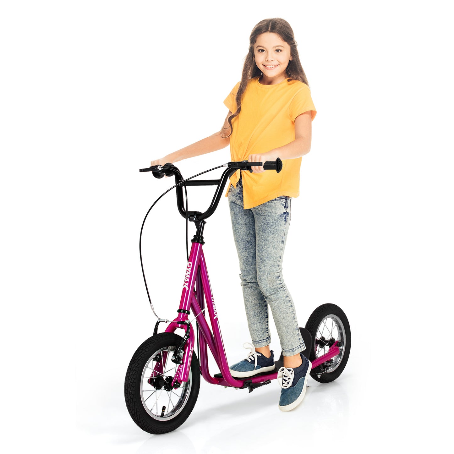 Pink Youth Scooter | Adjustable Height Dual Handbrakes Ages 8-12