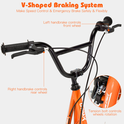 Orange Youth Scooter | Adjustable Height Dual V-Type Handbrakes