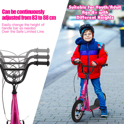 Pink Youth Scooter | Adjustable Height Dual Handbrakes Ages 8-12