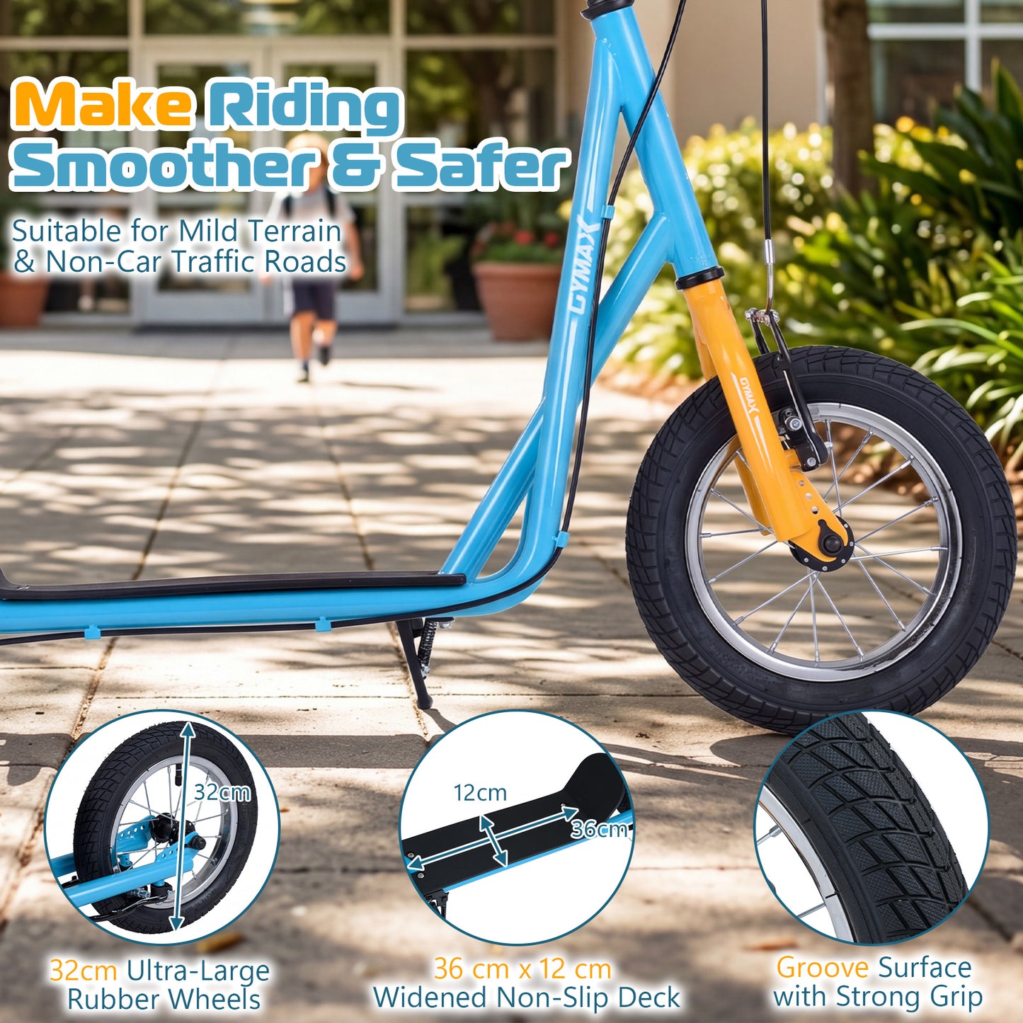 Navy Youth Scooter | Adjustable Height & Dual Handbrakes