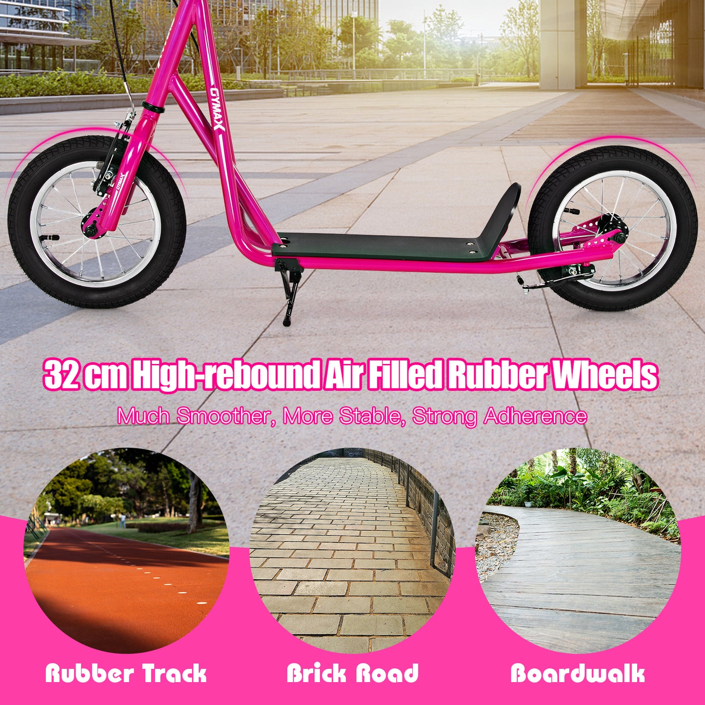 Pink Youth Scooter | Adjustable Height Dual Handbrakes Ages 8-12