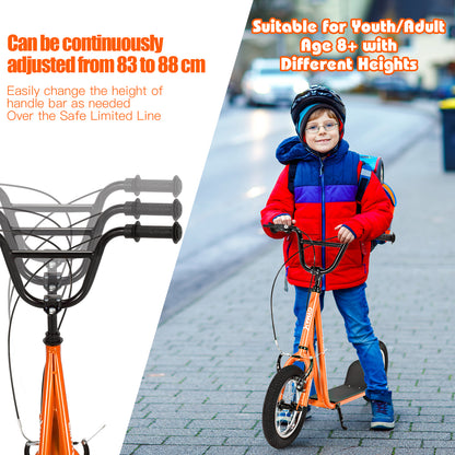 Orange Youth Scooter | Adjustable Height Dual V-Type Handbrakes