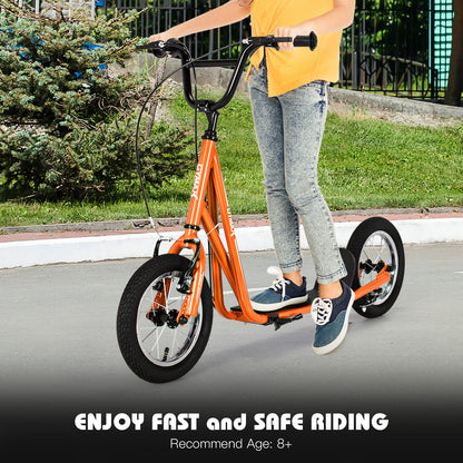 Orange Youth Scooter | Adjustable Height Dual V-Type Handbrakes